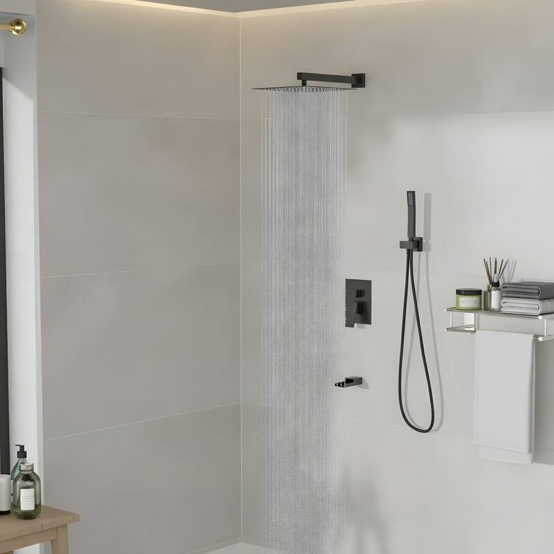 Minimalist Wall Mounted Dual Shower Head Shower Set