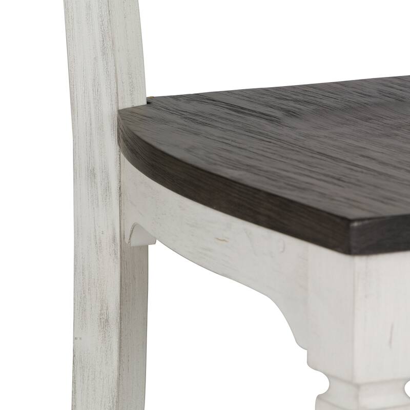 Allyson Park Wirebrushed White Charcoal 7 Piece Rectangular Table Set