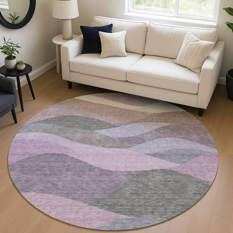 Machine Washable Indoor/ Outdoor Modern Horizon Chantille Rug