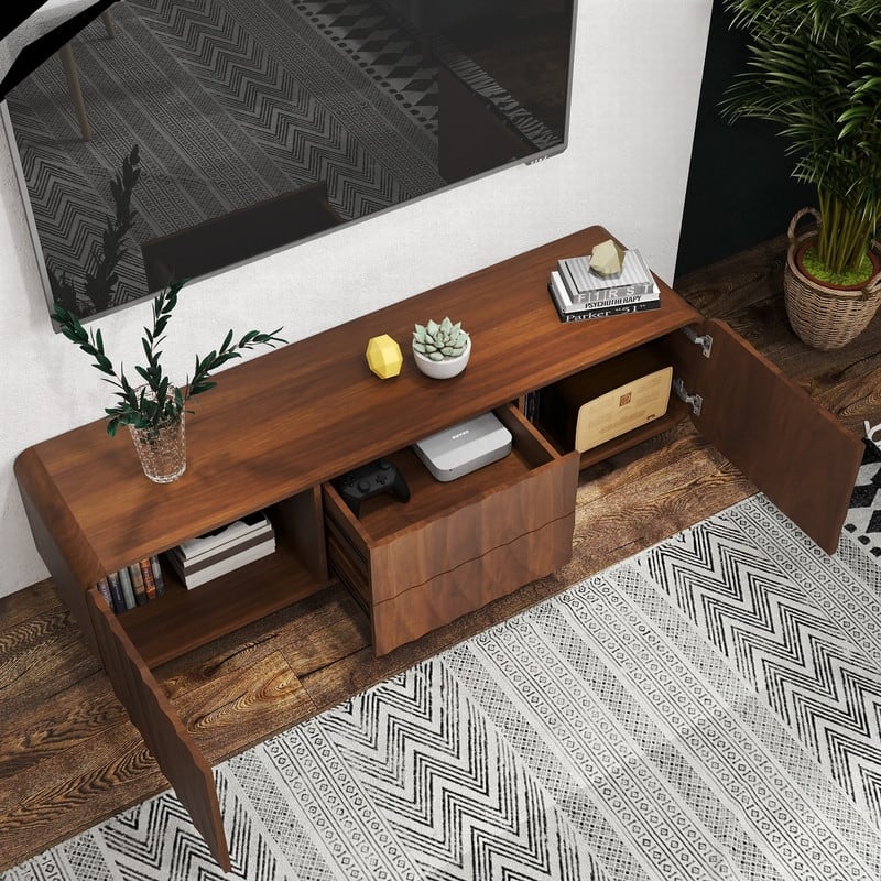 Modern 58-Inch TV Stand for TVs up to 65", Media TV Console With Storage for Living Room or Bedroom