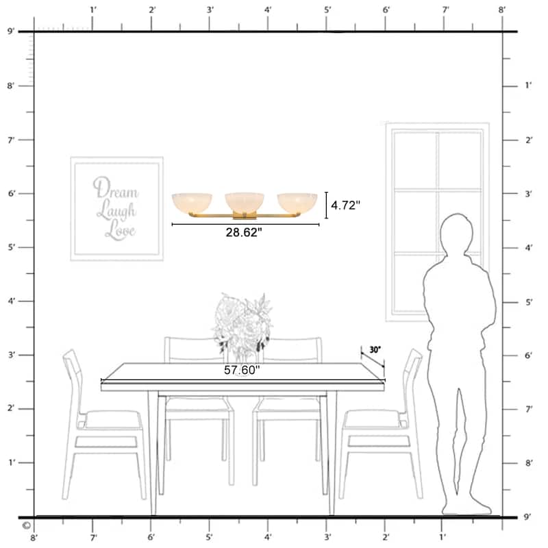 Modern Bowl-Shape Vanity Lights with Gradient White Glass Shades