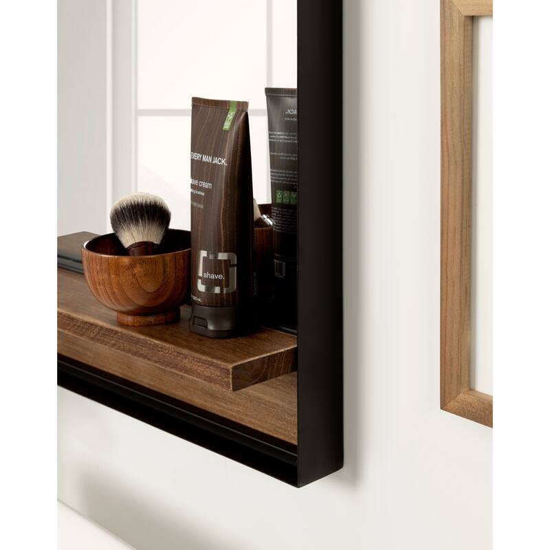Kate and Laurel Owing Rectangle Mirror with Shelf - 20x34