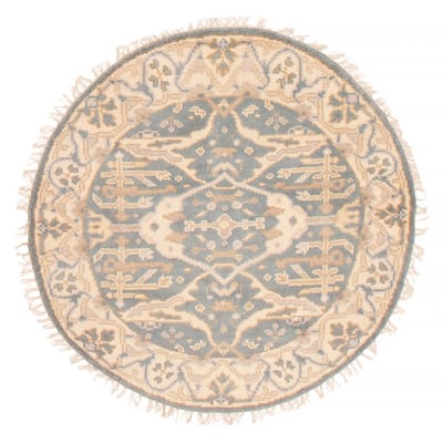 ECARPETGALLERY Hand-knotted Royal Oushak Light Denim Blue Wool Rug - 4'0 x 4'0