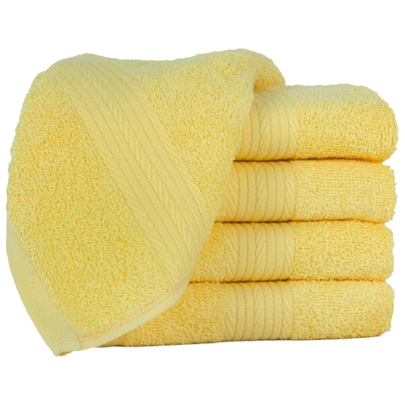 Pure Cotton 600 GSM Absorbent Washcloths 12x12 Inch by Ample Decor - 5 Pcs