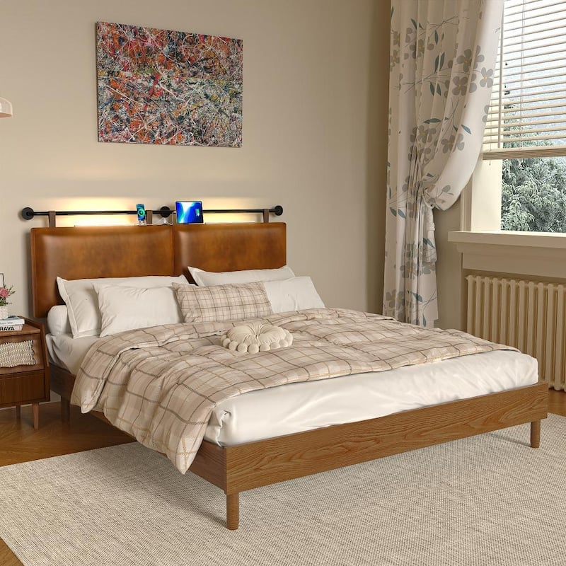 Wayna USB and Light Large Headboard Height Adjustable - Flat - Queen