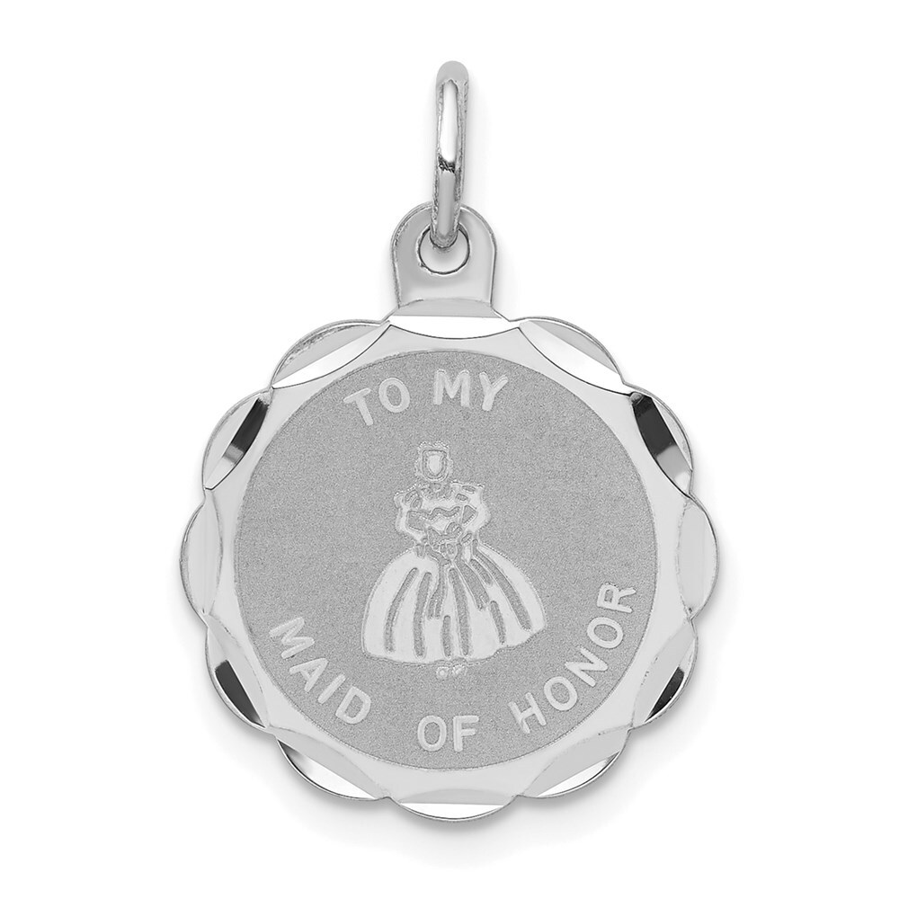 925 Sterling Silver to My Maid of Honor Disc Pendant