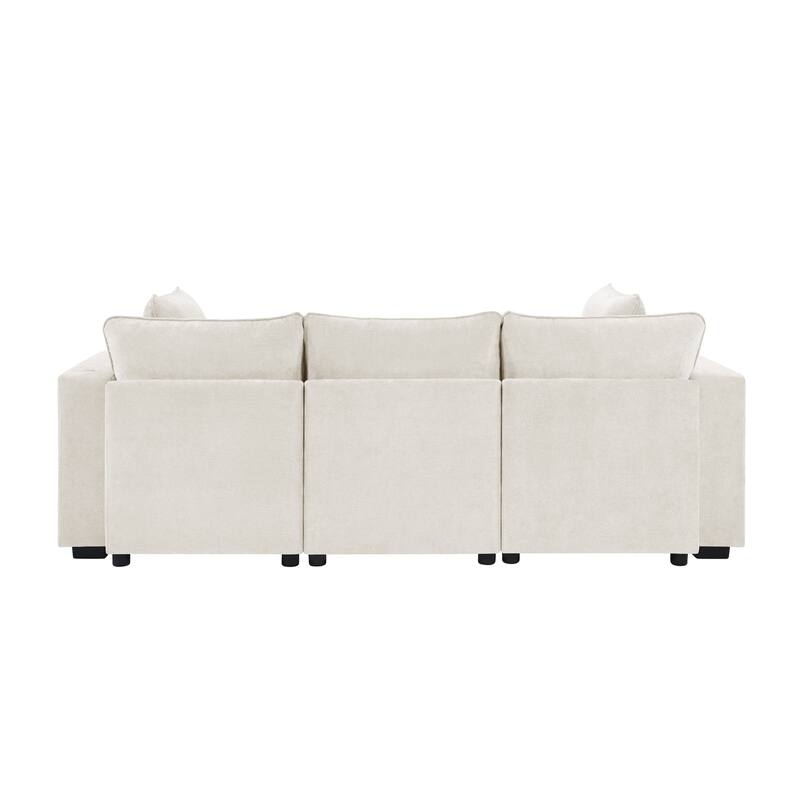 Large Modular Sectional Sofa for Living Room, U-Shaped & L-Shaped Sleeper Sofa Bed with Ottoman & USB Ports