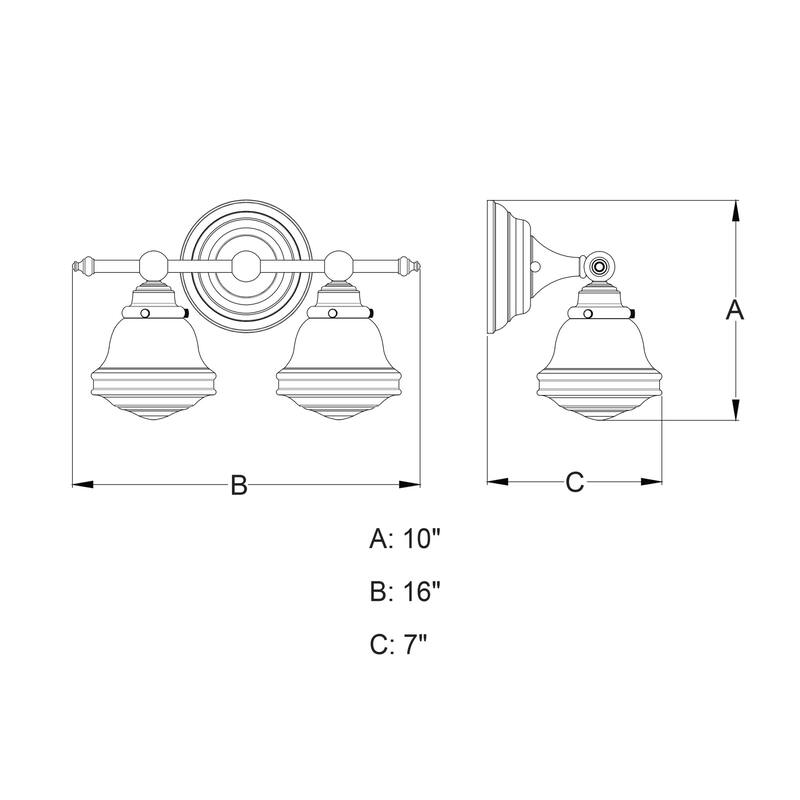 Vaxcel Lighting W0452 Huntley 2 Light 16" Wide Vanity Light with
