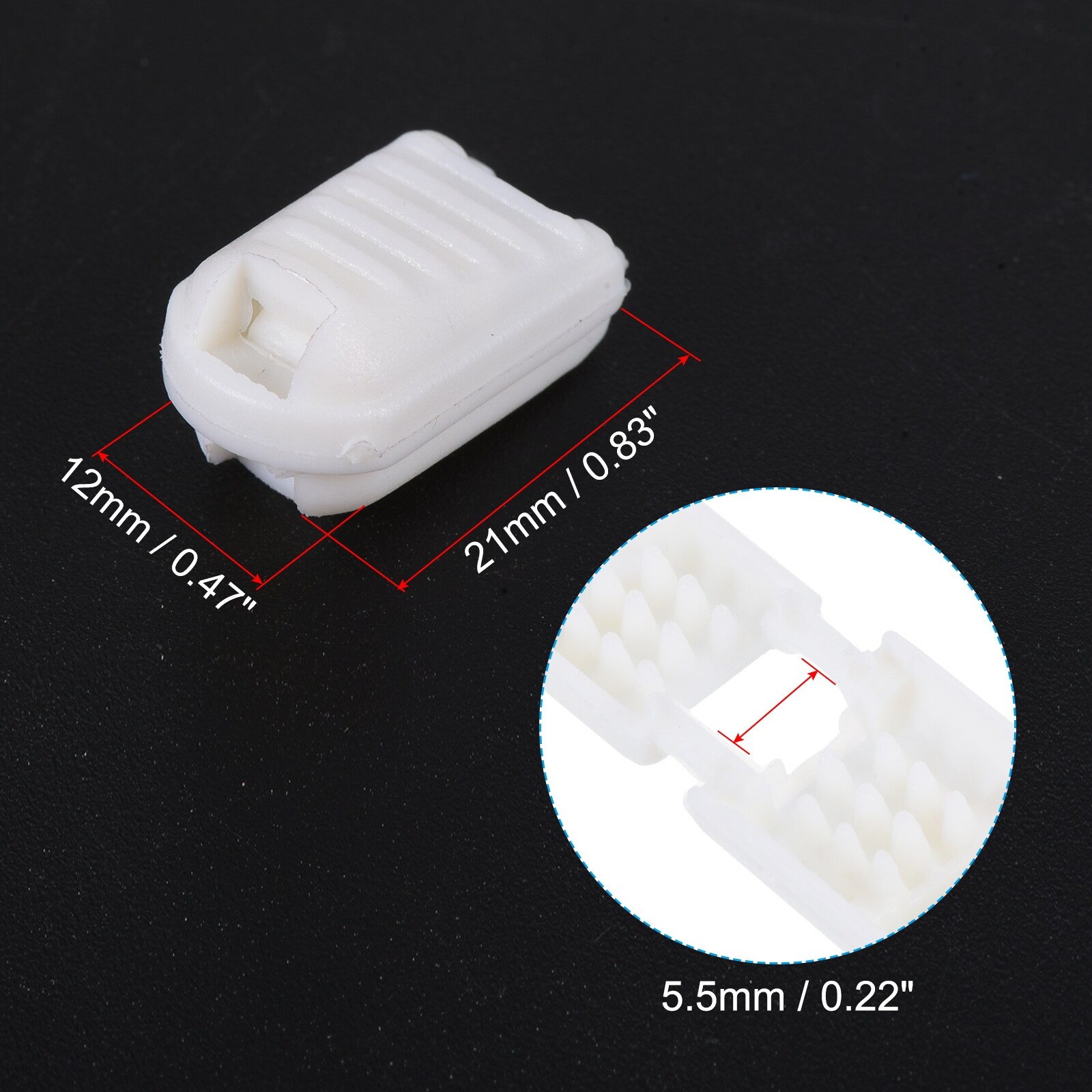 Zipper Pull Cord Ends, Zip Clip Buckle Rope End Lock for Backpacks - 5.5mm