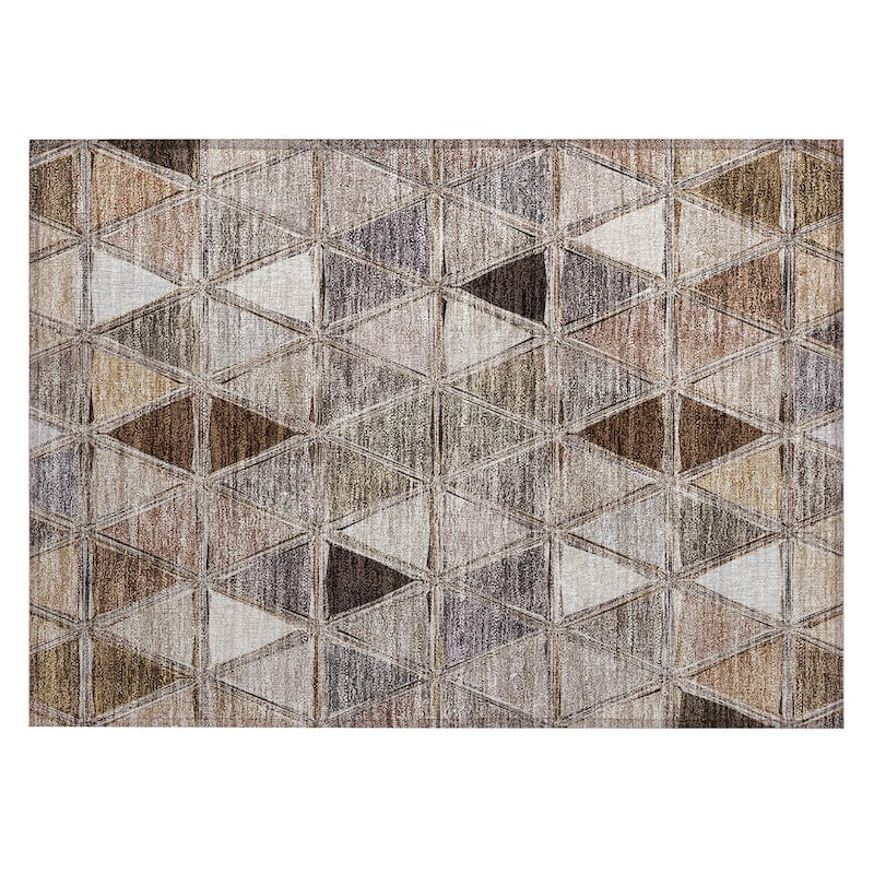 Machine Washable Indoor/ Outdoor Chantille Modern Diamonds Rug