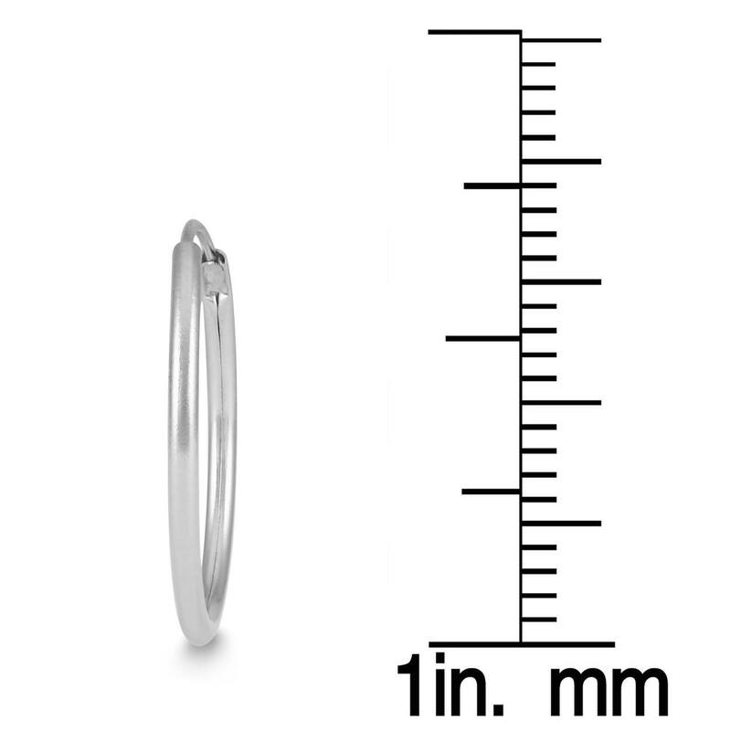 Marquee Jewels 14k White Gold 18-millimeter Hoop Earrings