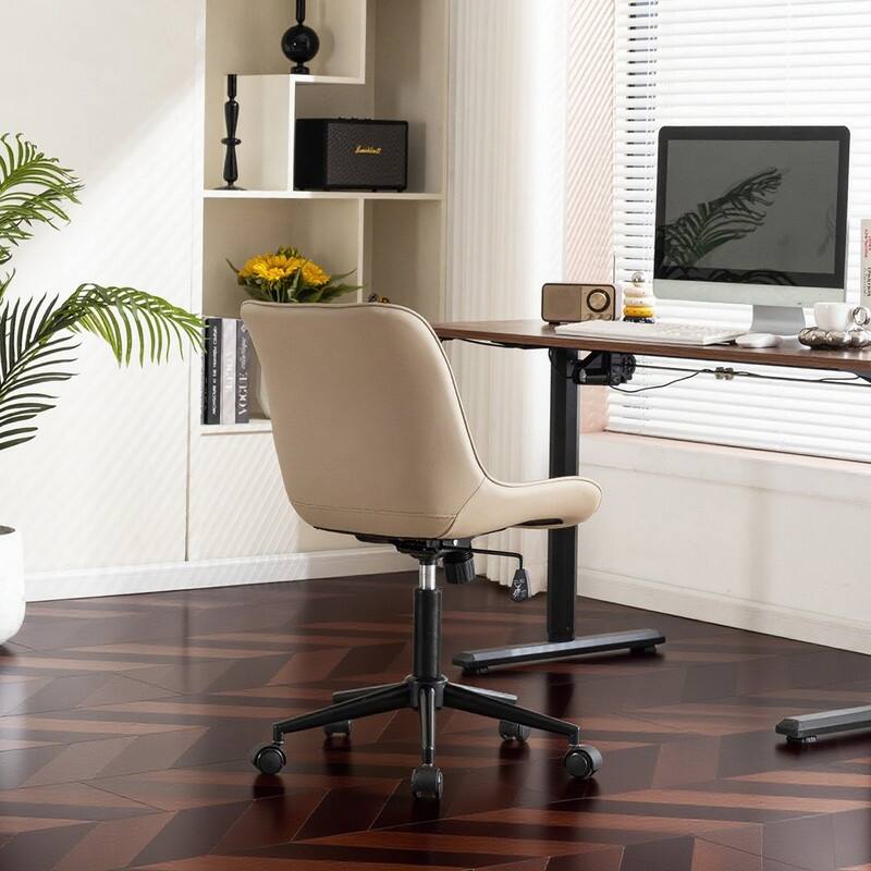 Modern Office Chair, Leather Swivel Office Chair for Home Office