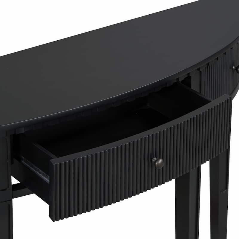 51'' Width Console Table with Vertical Stripe Drawer Fronts