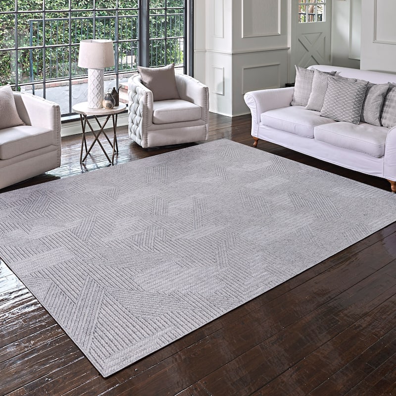Gertmenian Malini Polypropylene Modern Abstract High-Low Area Rug Collection