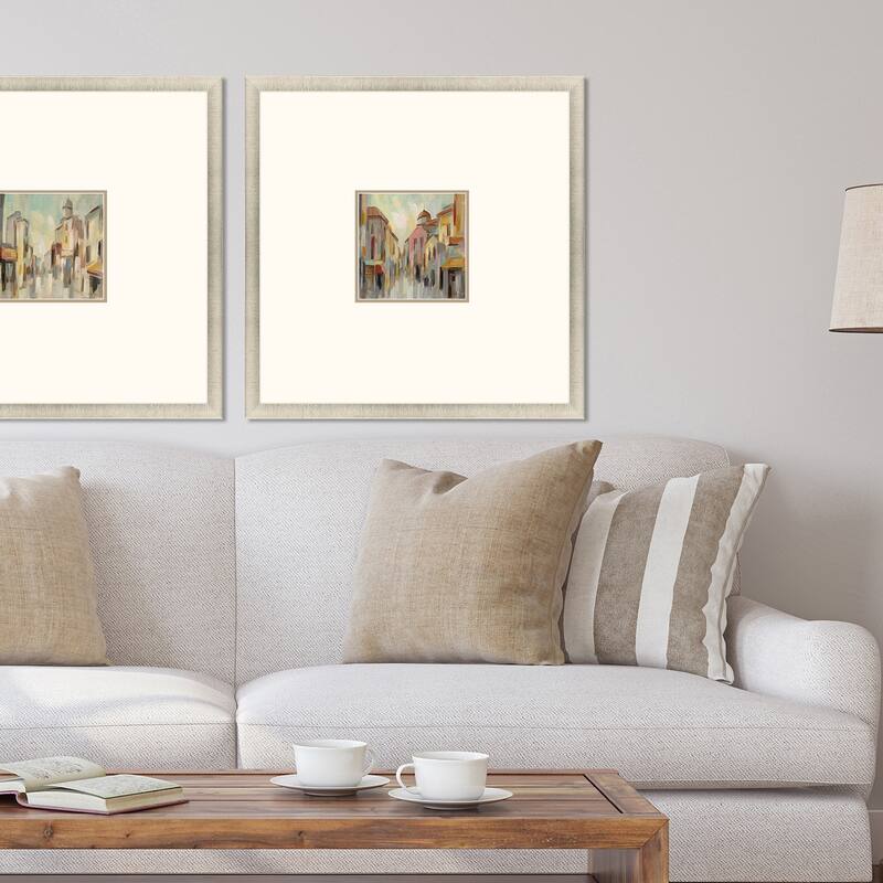 Pastel Street II Framed Art Giclee Under Glass - Multi-Color