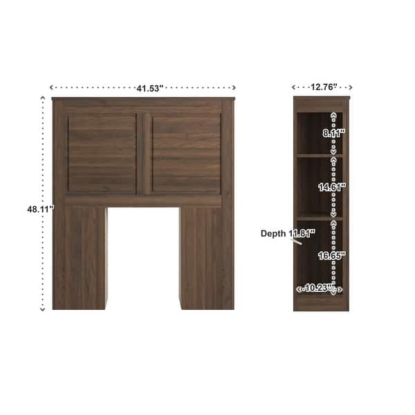 Keigo Walnut Finish Twin Storage Headboard by iNSPIRE Q Junior