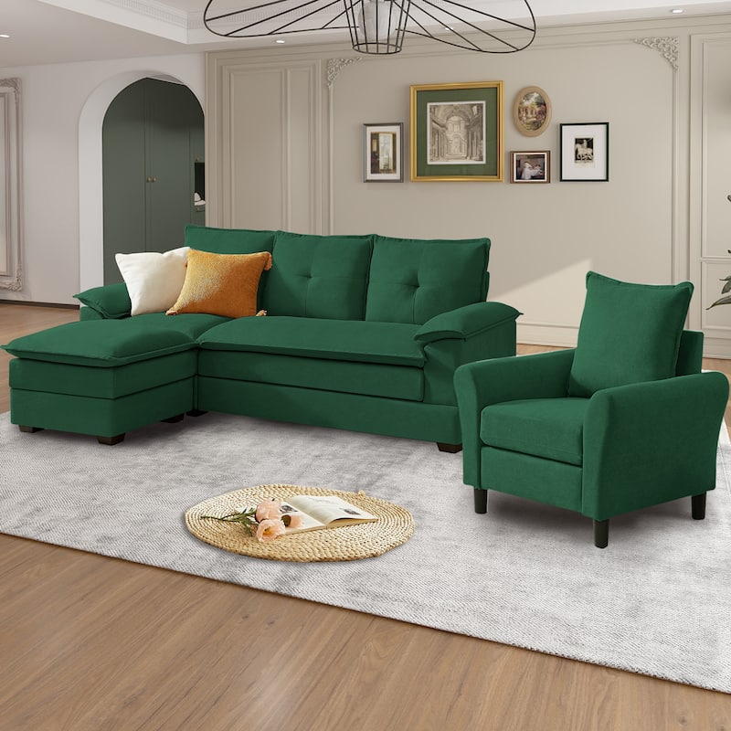 82.28" L Shaped 3 Pieces Living Room Sets