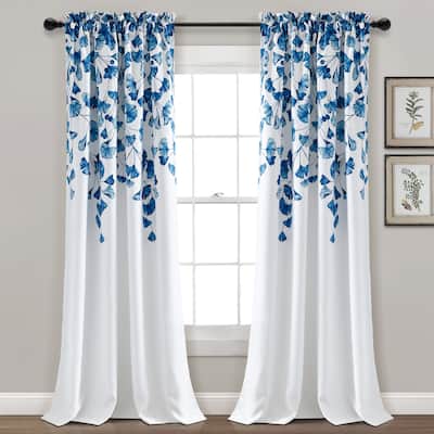 Lush Decor Farmhouse Ginkgo Leaf Light Filtering Window Curtain Panel Single - 84" x 52"