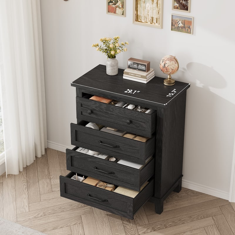 4 Dresser for Bedroom, 34.8" Tall Wooden Freestanding Chest of Drawers