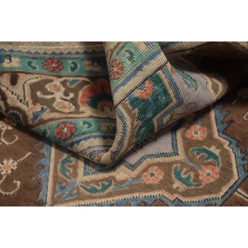 Hand Knotted Oriental 100% Wool Carpet Traditional Floral Brown Tabriz Area Rug - 6' 6'' X 4' 7''