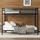preview thumbnail 12 of 49, Safety Design Black Metal Bunk Bed Black-4 - Queen over Queen