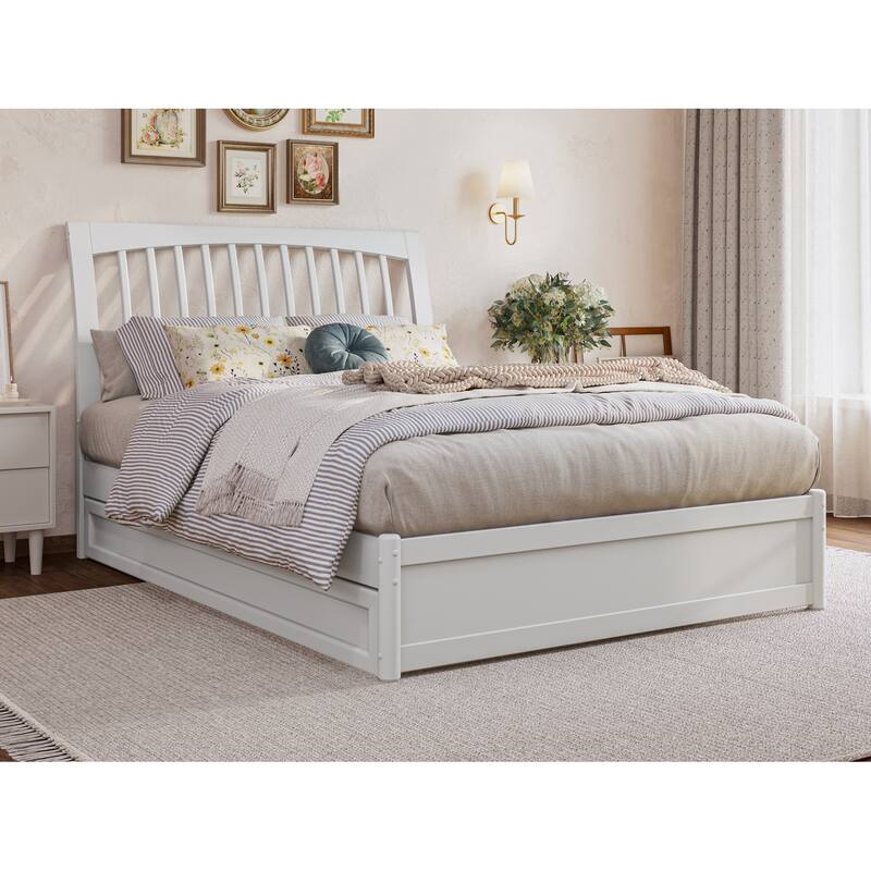Roslyn Platform Bed with Panel Footboard and Twin Trundle