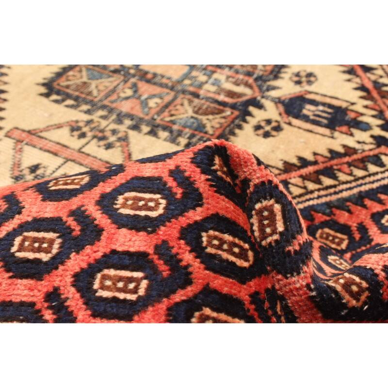 ECARPETGALLERY Hand-knotted Melis Vintage Red Wool Rug - 3'7 x 4'11