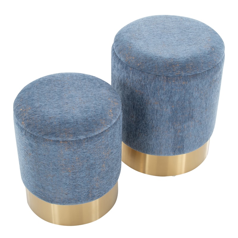 Silver Orchid Corday Contemporary Nesting Ottoman Set