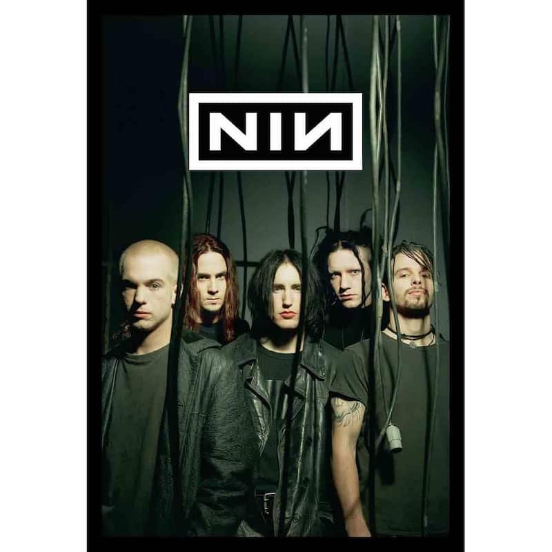 Nine Inch Nails Group Standing Framed Poster - 24 x 36 Inch
