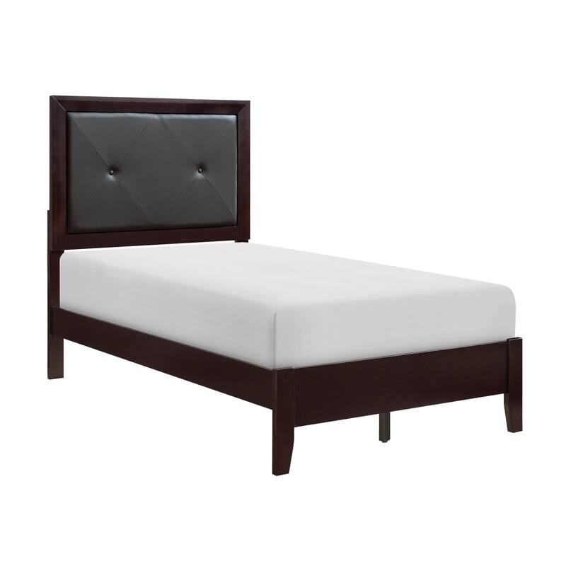 Contemporary Espresso Finish 3pc Bedroom Set Bed and Two Nightstands
