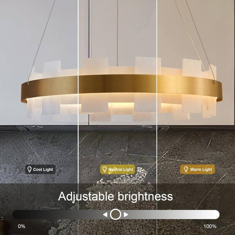 Light luxury marble ring pendant lamp