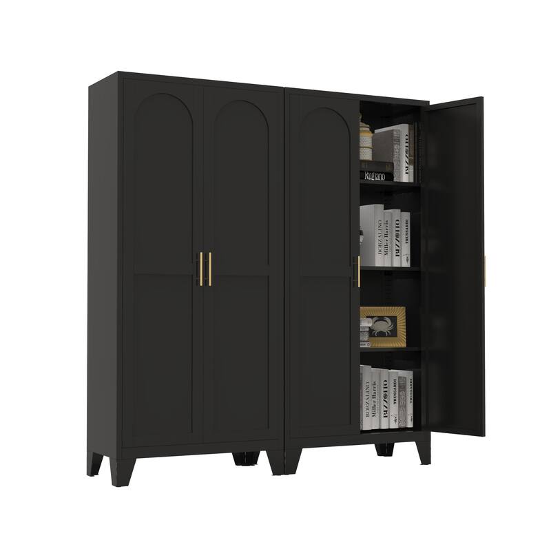 2 Shapely Doors Buffet Sideboard Accent Cabinet, Storage Cabinet with Doors and Adjustable Shelves