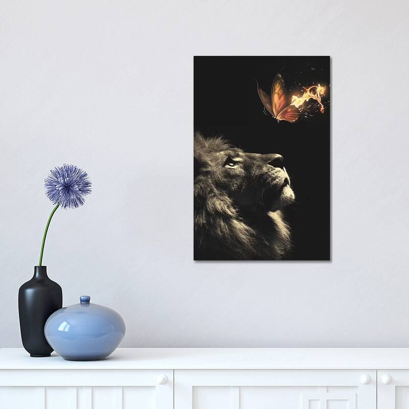 iCanvas "Lion Butterfly" by Zenja Gammer Canvas Print - 18x12x1.5