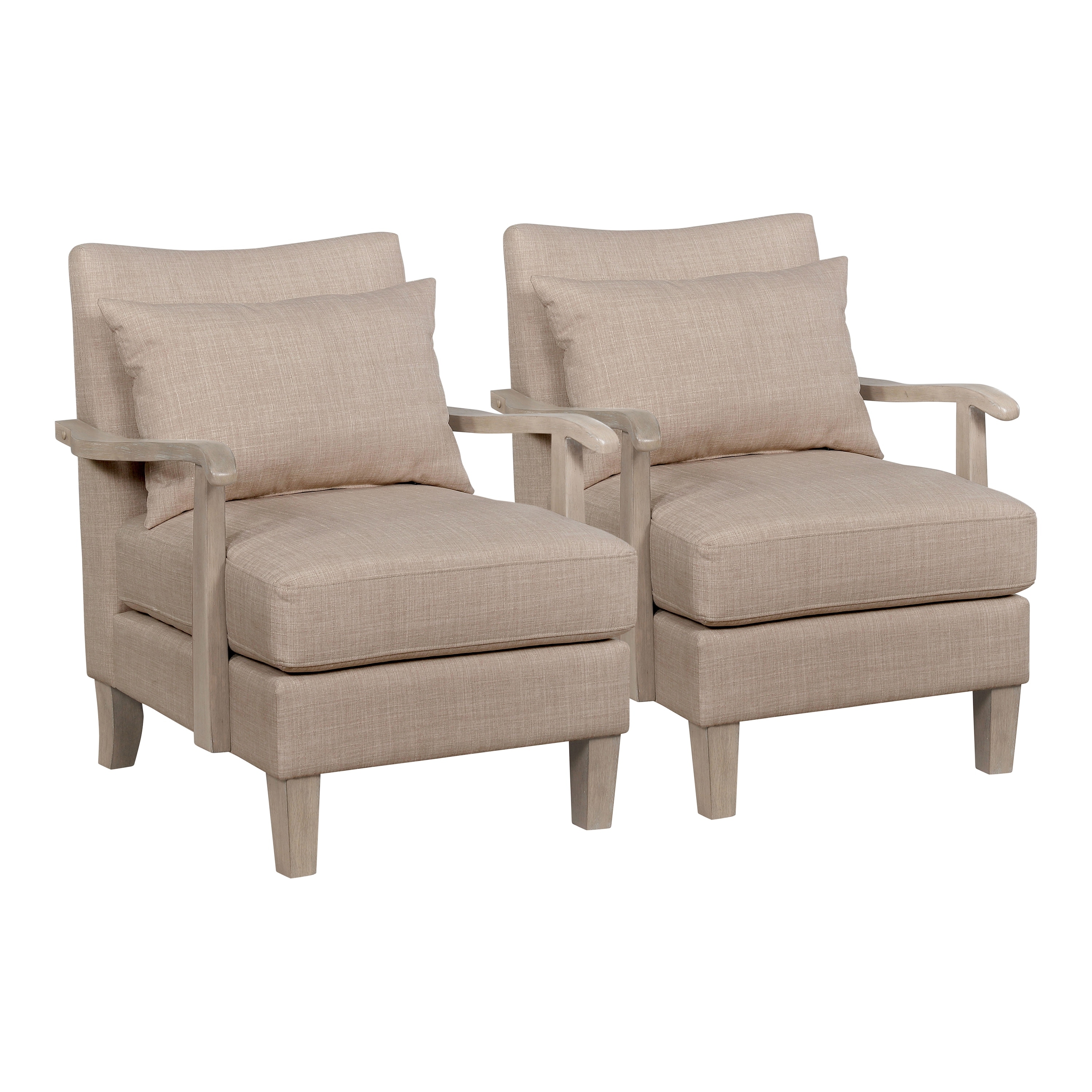 Beige accent chair set discount of 2