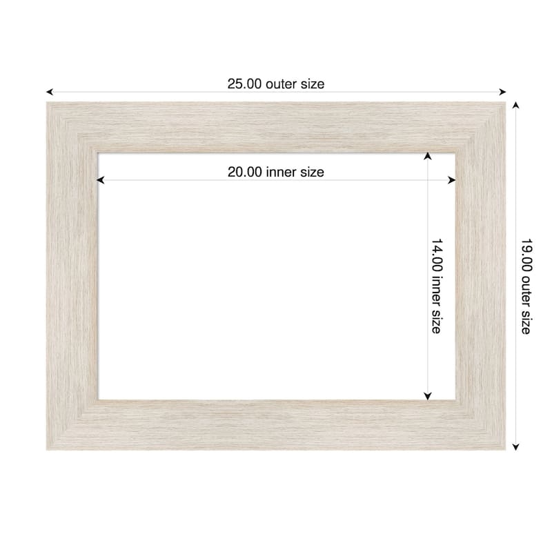 Amanti Art Hardwood Chocolate Framed Dry Erase Magnetic Board - 25 x 19 in - Hardwood White Wash