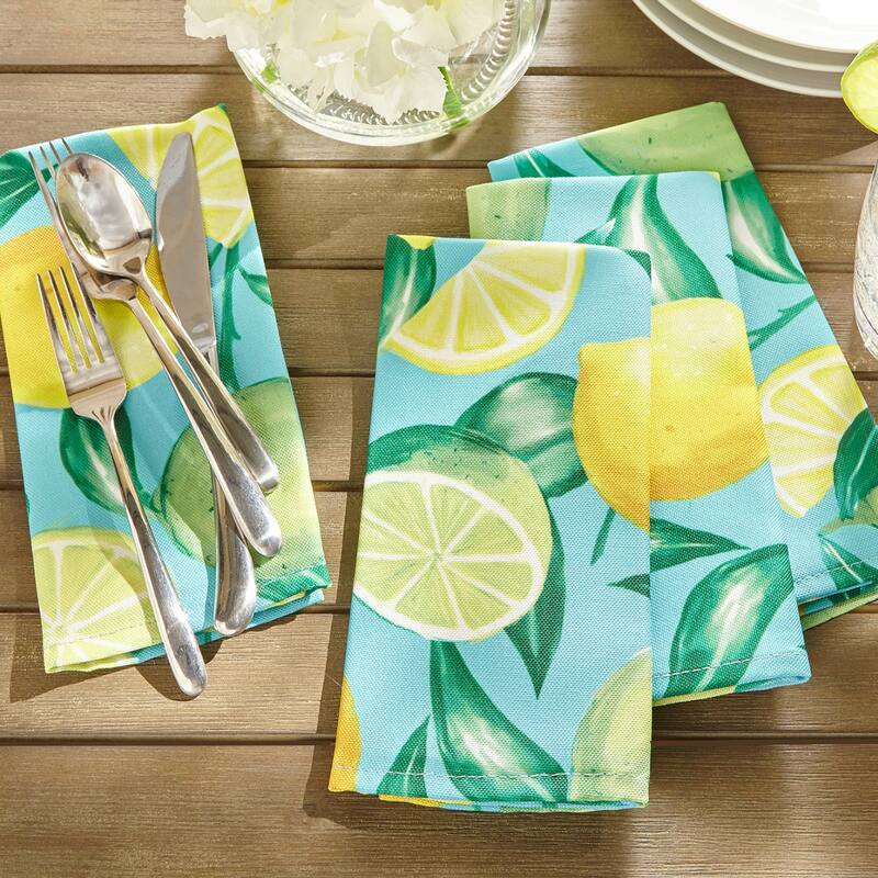 Lemon Grove Indoor/Outdoor Spring/Summer Cloth Napkins, Set of 4 - 17x17