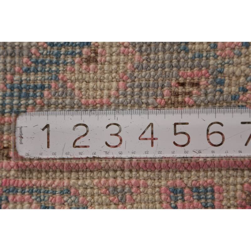 Hand Knotted Oriental 100% Wool Carpet Transitional All-Over Pink Oushak Area Rug - 16' 11'' X 6' 10''