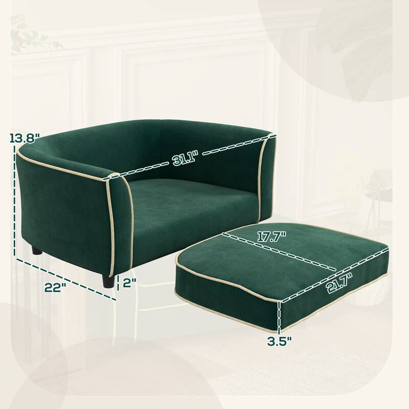 PawHut Dog Couch Fancy Pet Bed Modern Dog Sofa for Small and Medium Dogs Cats, Washable and Removable Cover