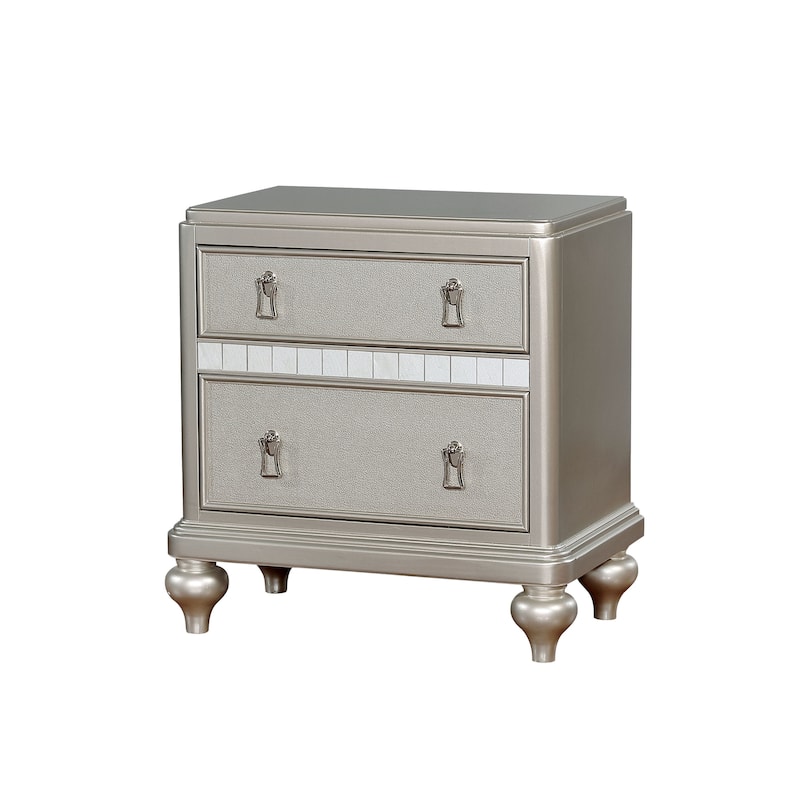 Gibson Clarita Glam Wood 2-Drawer Nightstand by Silver Orchid