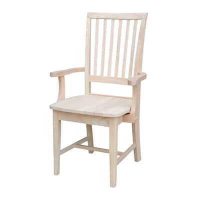 Copper Grove Ruellia Ready-to-finish Parawood Side Chair with Arms - Unfinished
