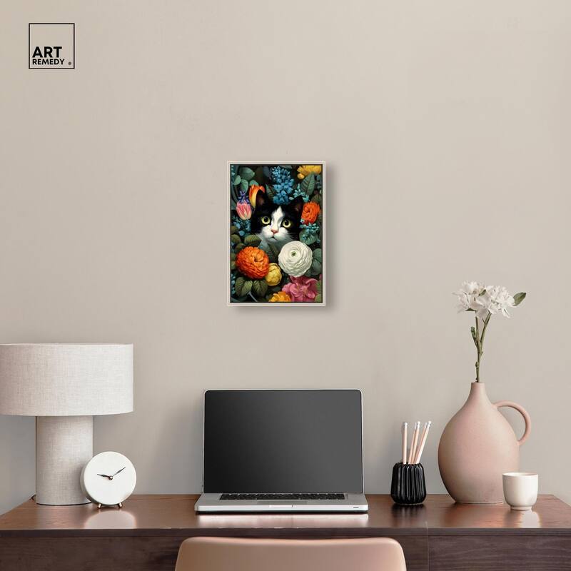 Secret Garden Cat Canvas by Art Remedy