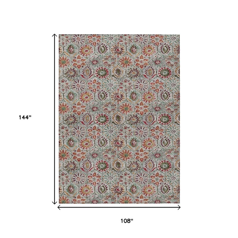 HomeRoots Floral Transitional Rectangle Outdoor Rug