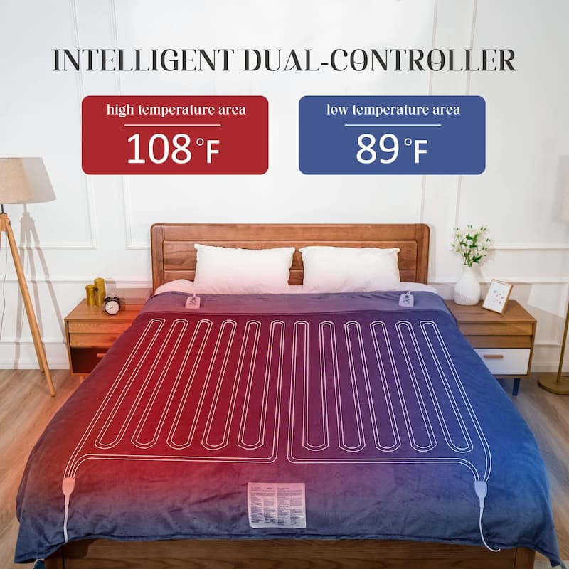 Electric Flannel King Queen Throw Heated Blanket