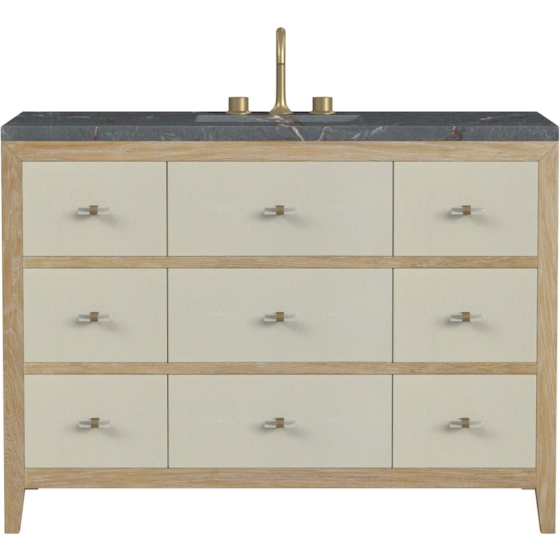 James Martin Vanities D604-V48-3PBL Celeste 48" Single Basin Wood - Sunwashed Oak / Embossed Shagreen - Oak Finish