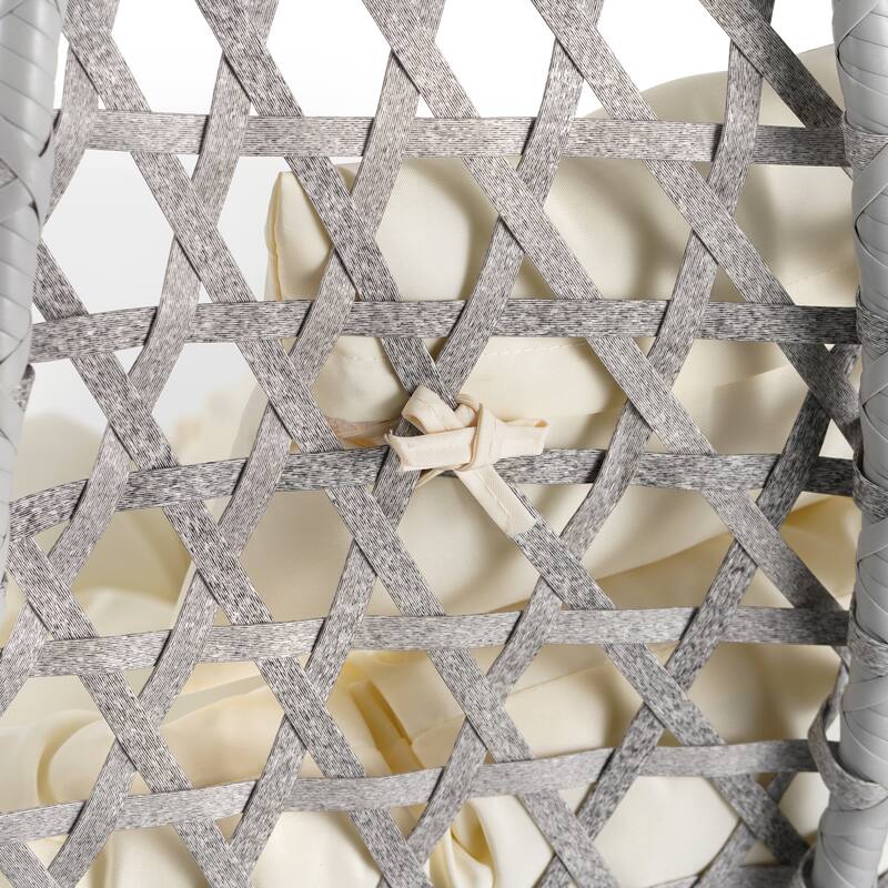 Sturdy Hammock Chair with Stand, Rattan Hanging Egg Chair with Soft Removable Cushion Swing Chairs for Balcony