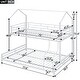 preview thumbnail 5 of 10, Metal House Bunk Bed with Roof, Twin over Full, White