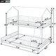 preview thumbnail 4 of 25, Twin Over Full Bunk Beds, Metal House Bed Frame w/Angled Ladder & Safety Guardrails, Convertible to 2 Beds, Triple Bunk Bed