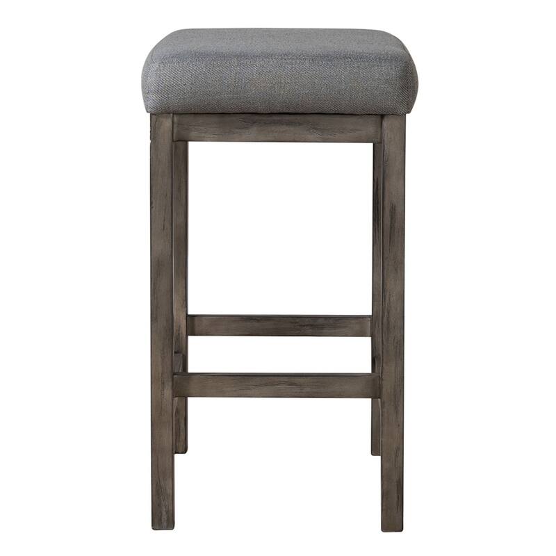 Hayden Way Gray Wash Upholstered Console Stool