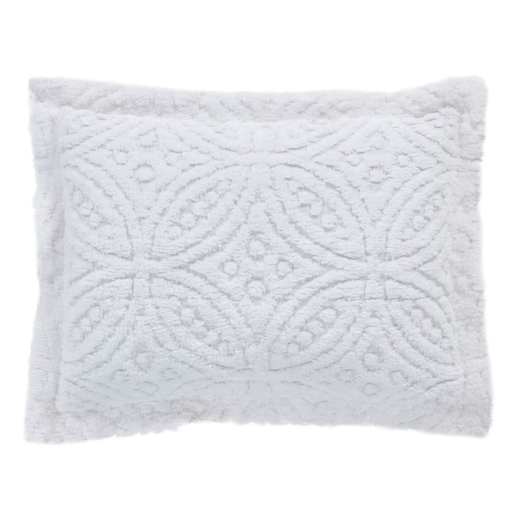 Better Trends Wedding Ring Loop Design Standard Sham 100% Cotton Tufted Machine Washable Tumble Dry