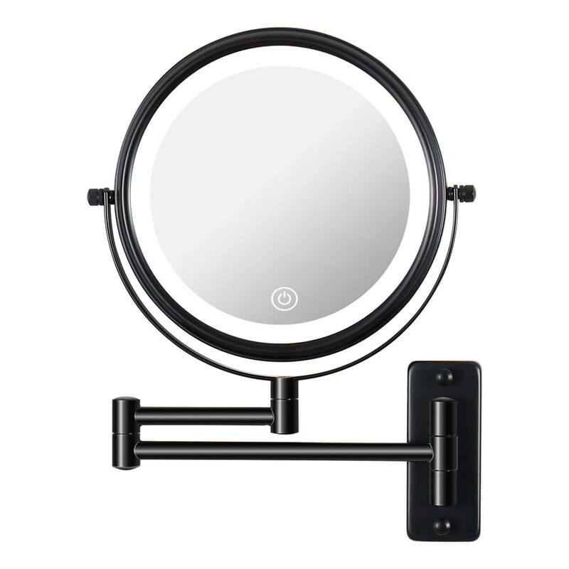 Wall Mounted Lighted Magnifying Mirror 10X Makeup Mirror 3 Color Mode